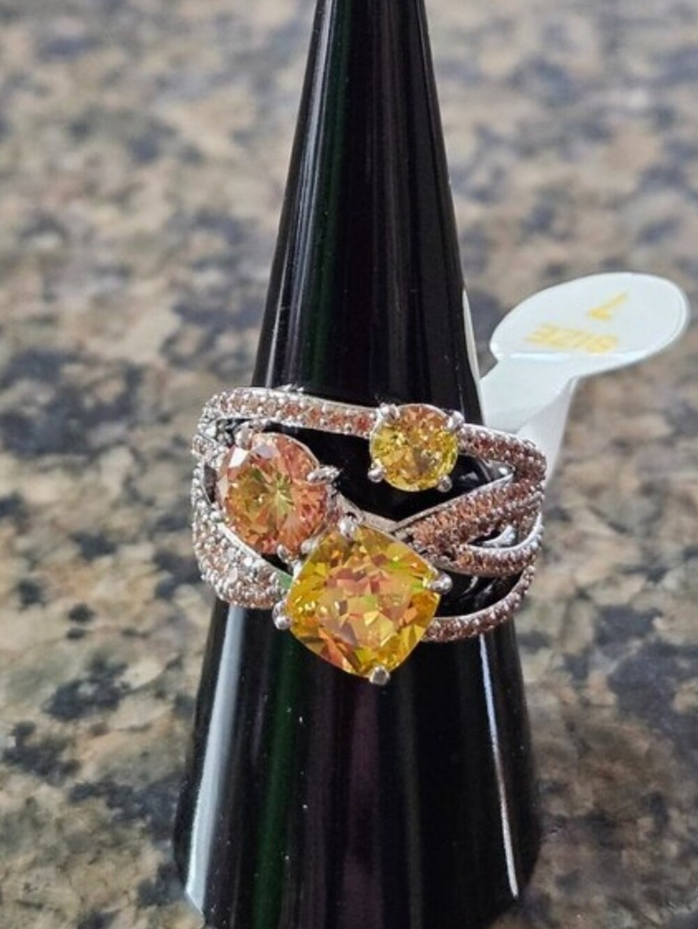 Bomb Party RBP6679 "One More Time" Yellow Topaz Rose Gold November 23 Size 7